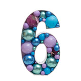 28 inch Mosaic Balloon Numbers Frame Light Up Number 6