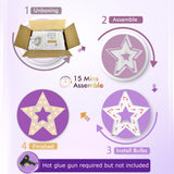 3FT Light Up Marquee Star with Warm White LED Lights | DIY Foam Board Party Decoration for Birthday, Baby Shower, Wedding & Events