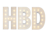 HBD Marquee Light Up Letters DIY Craft Kit for Birthday Party Decorations