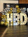 HBD Marquee Light Up Letters DIY Craft Kit for Birthday Party Decorations