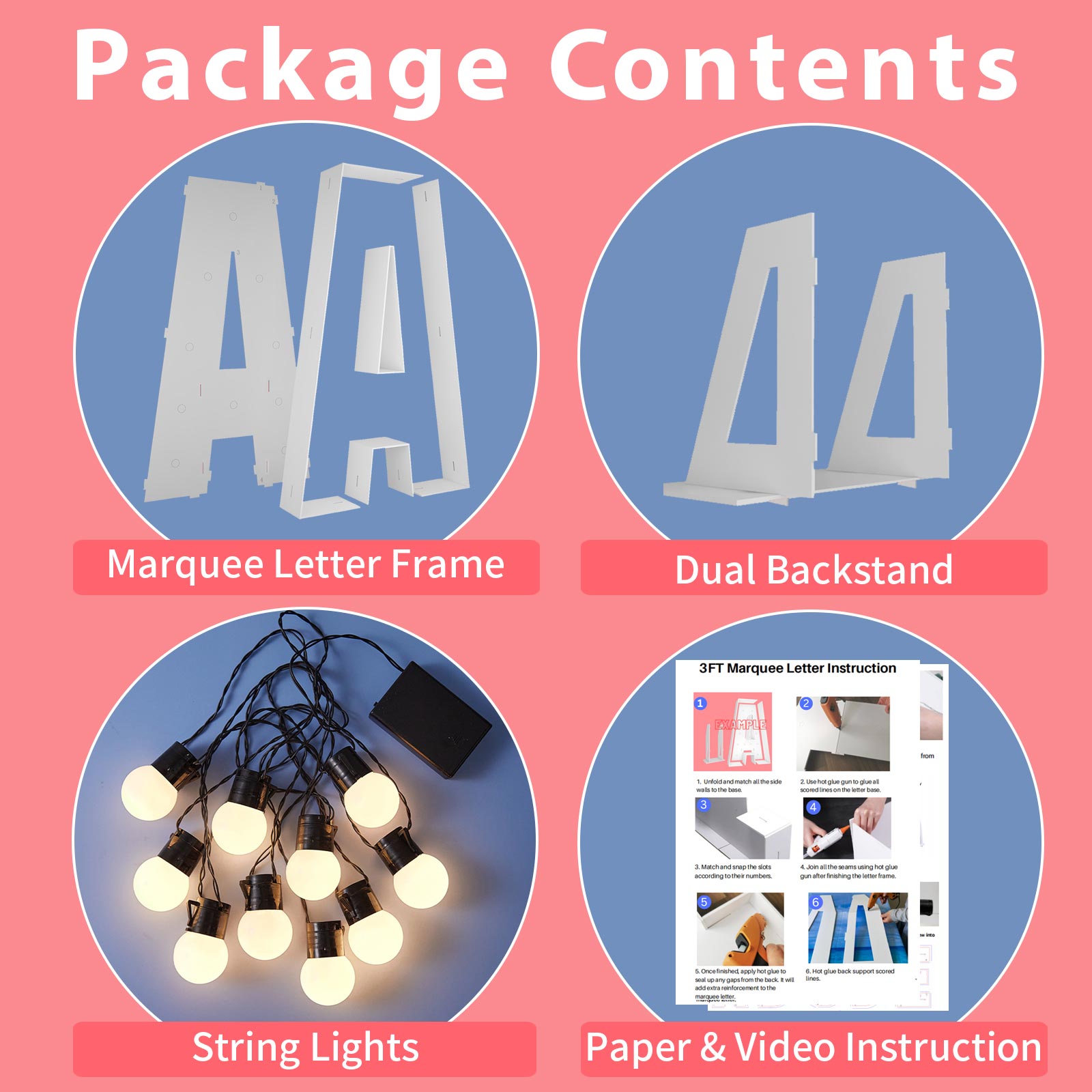 3FT Marquee Light Up Letters A-Z DIY Craft Kit