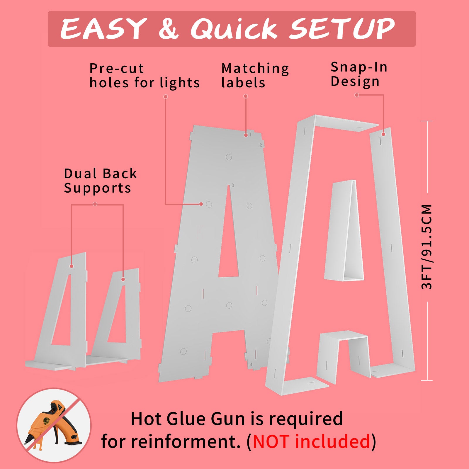 3FT Marquee Light Up Letters A-Z DIY Craft Kit