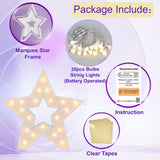 3FT Light Up Marquee Star with Warm White LED Lights | DIY Foam Board Party Decoration for Birthday, Baby Shower, Wedding & Events