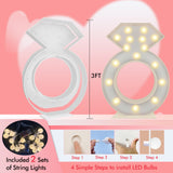 3FT Tall Ring Marquee/Mosaic Balloon Frame DIY Pre Cut Frame for Bridal Shower, Engagement, Wedding Proposal Decorations Party Backdrop Decor