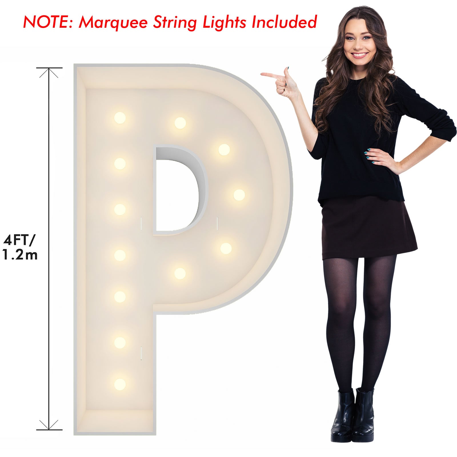 4FT Marquee Light Up Letter P