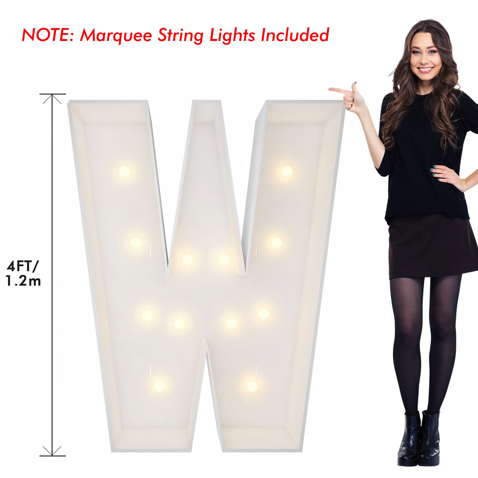4FT Marquee Light Up Letter W – JoyBox Design