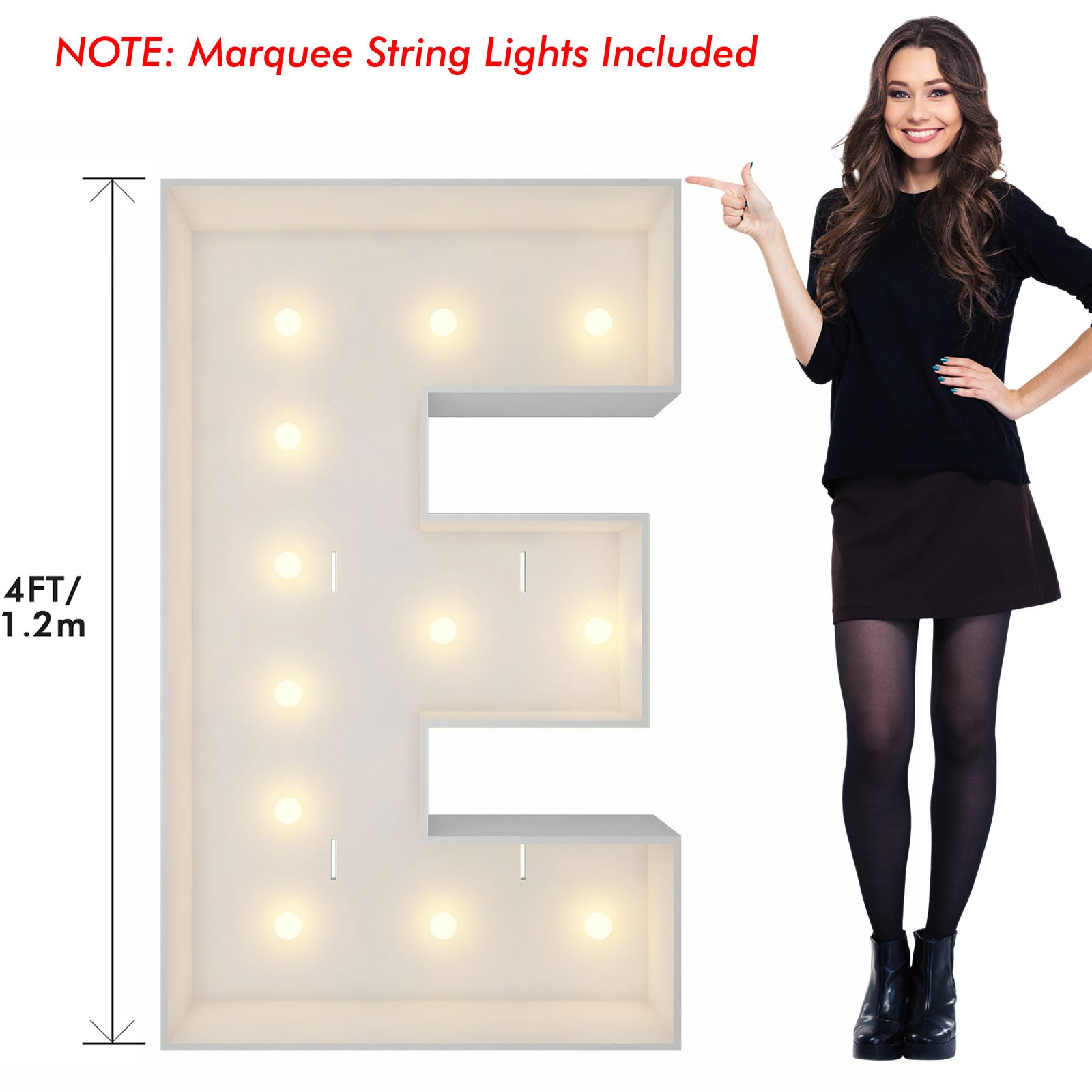 4FT Marquee Light Up Letter E