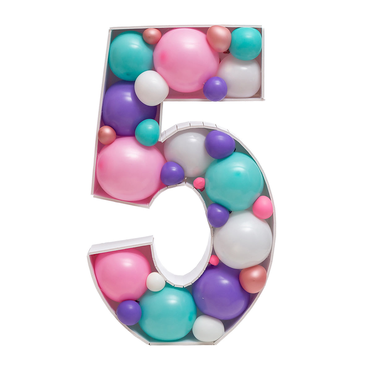 28 inch Mosaic Balloon Numbers Frame Light Up Number 5 – JoyBox Design