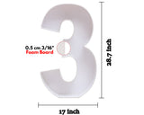 28 inch Mosaic Balloon Numbers Frame Light Up Number 3