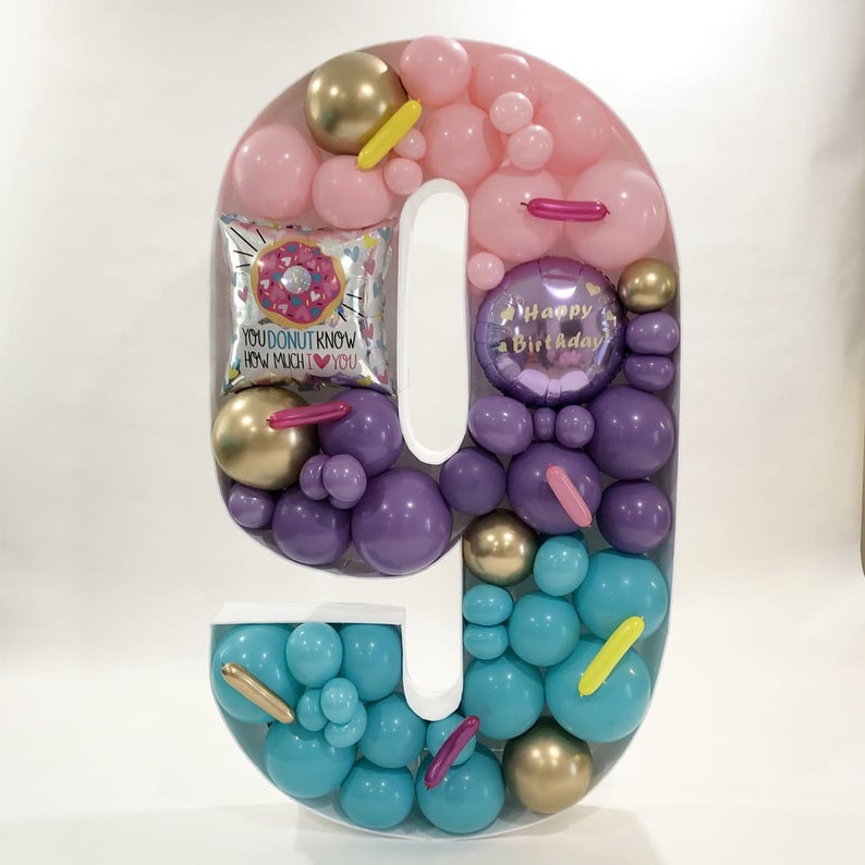 4ft Mosaic Numbers for Balloons Frame - Extra Large MARQUEE Numbers Pre-Cut Kit Thick Foam Board, Mosaic Cardboard Numbers 5, Birthday Backdrop, Party