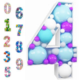 28 inch Mosaic Balloon Numbers Frame Light Up Number 4