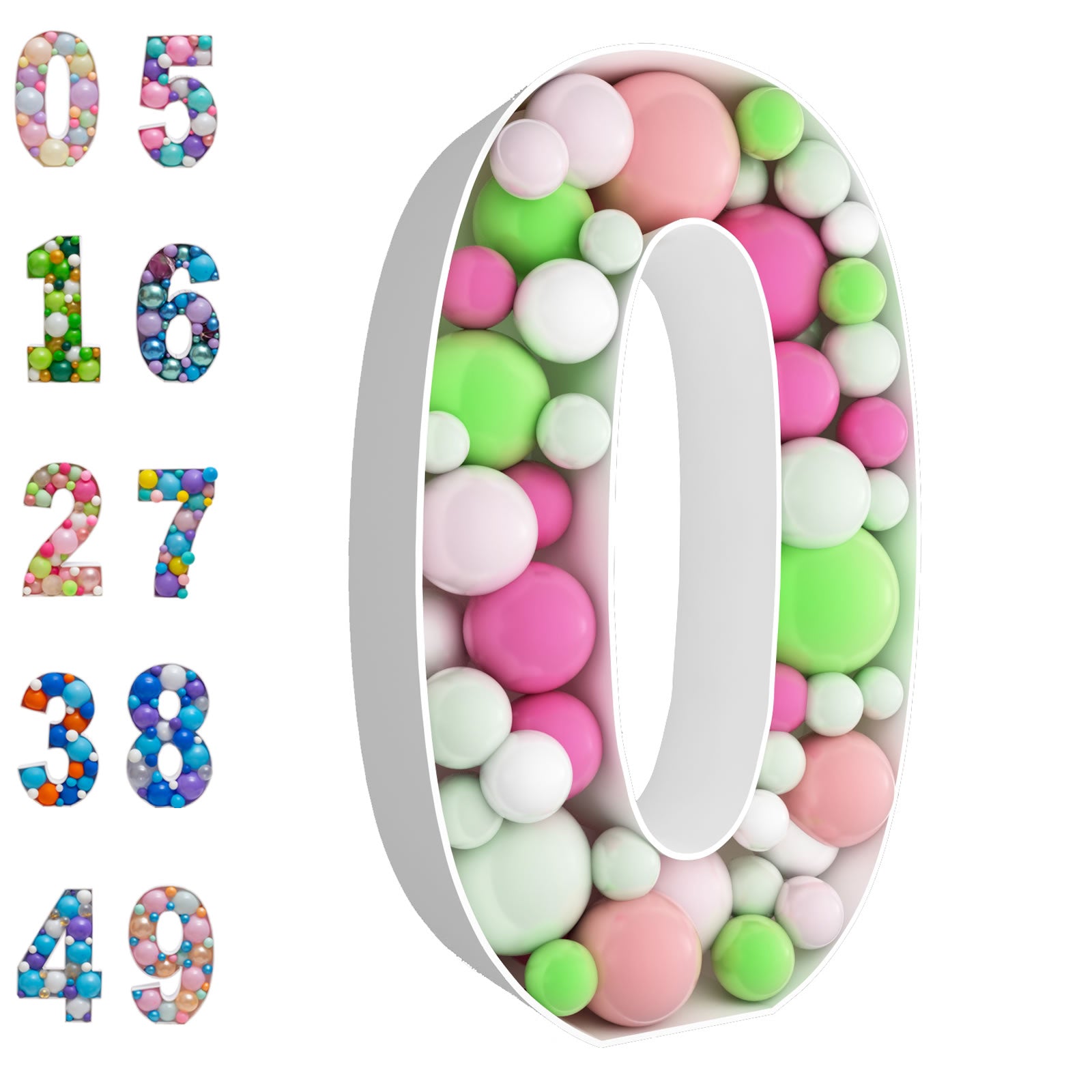 3ft Mosaic Numbers for Balloons Frame Light Up Large Cardboard Numbers  Marque