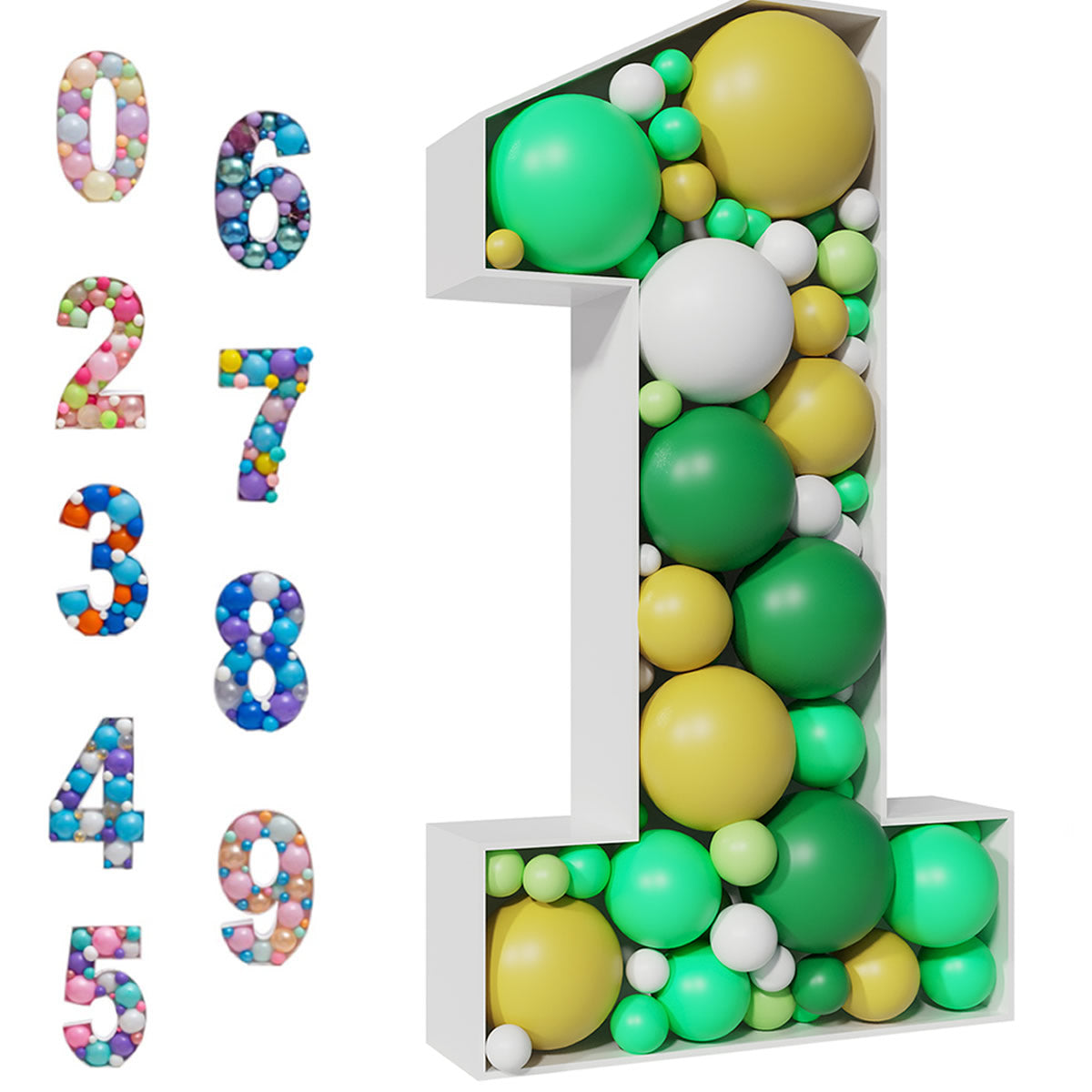 28 inch Mosaic Balloon Numbers Frame Light Up Number 1