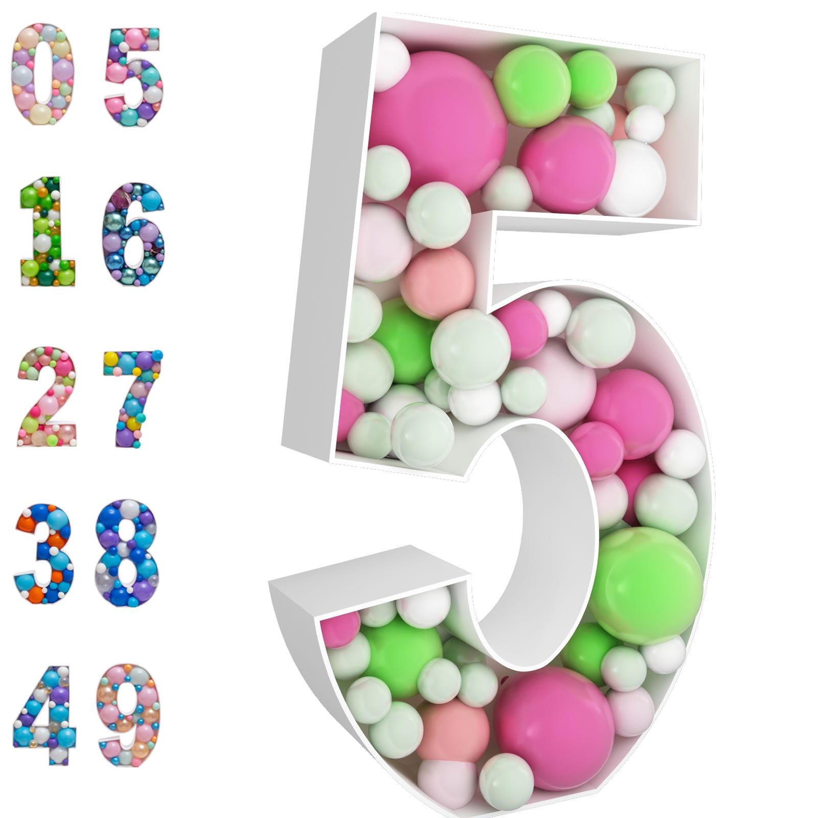 Mosaic Numbers for Balloons Number 20 Balloon Frame 4ft Marquee Numbers  Large Cardboard Numbers Pre-Cut Kit Giant Cut-Out Thick Foam Board Sign Diy