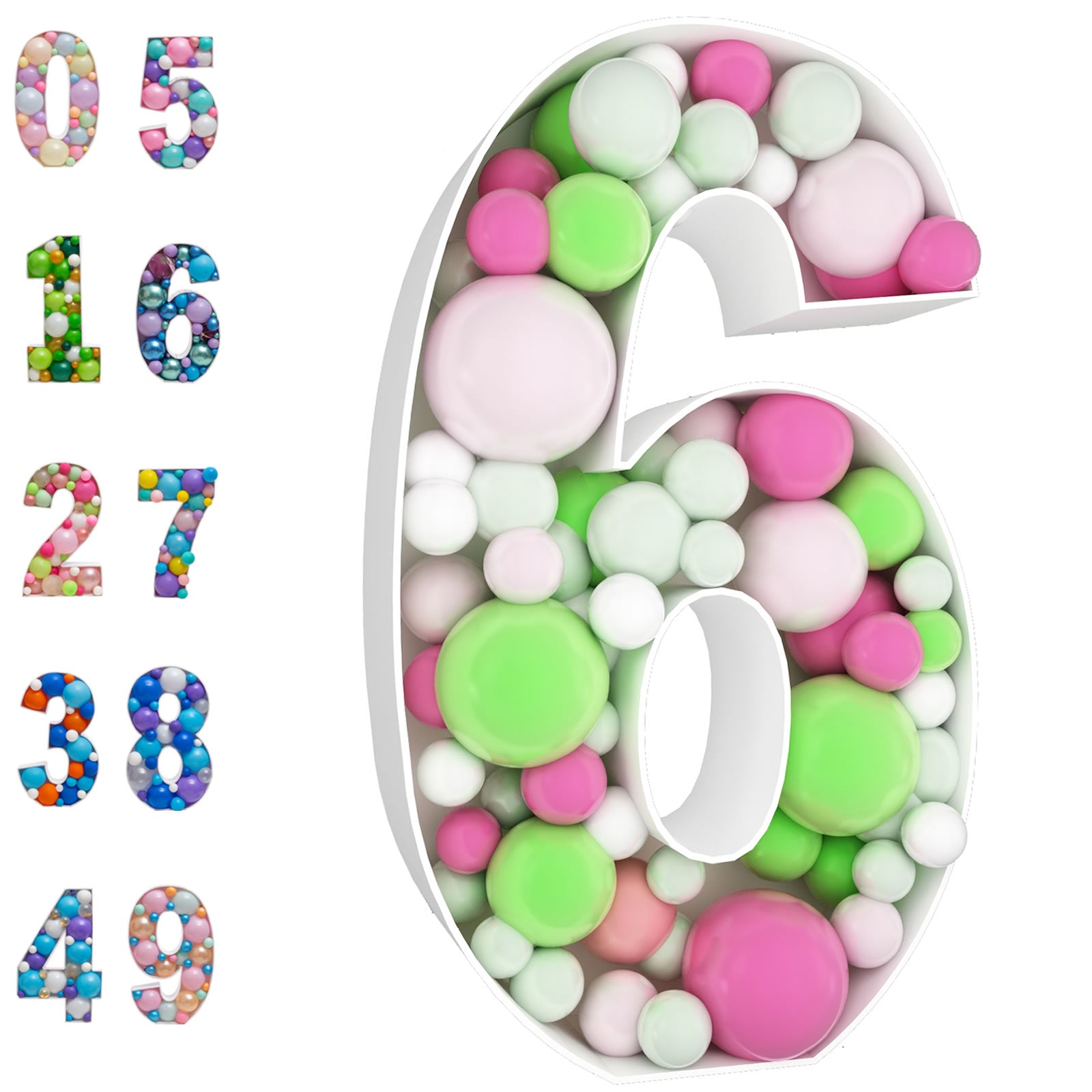 Mosaic Numbers for Balloons Number 30 Balloon Frame 4ft Marquee Numbers  Large Cardboard Numbers Pre-Cut Kit Giant Cut-Out Thick Foam Board Sign Diy